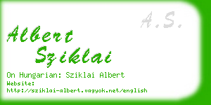 albert sziklai business card